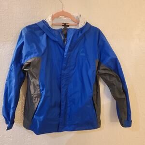 SIERRA DESIGNS blue hooded microlight Rain Jacket Youth XL